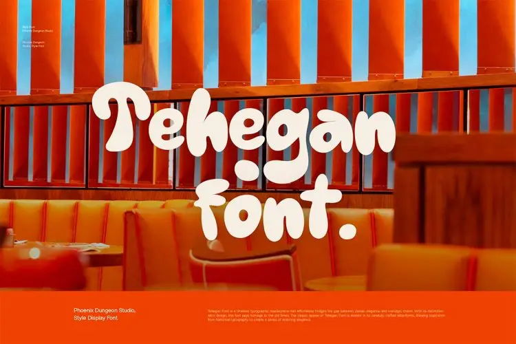 Tehegan Font 复古怀旧趣味时尚潮流POP海报封面标题手写涂鸦英文字体包