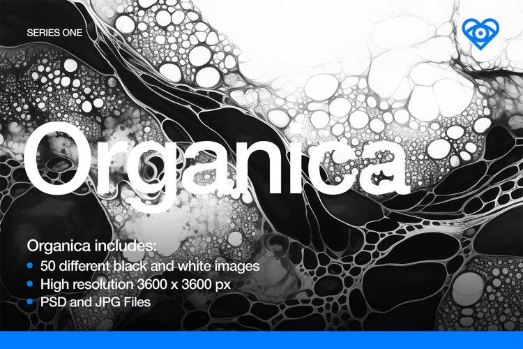 50 Black and White Organic Textures  50款黑白单色有机自然抽象现代艺术水墨绘画科幻背景底纹图片素材