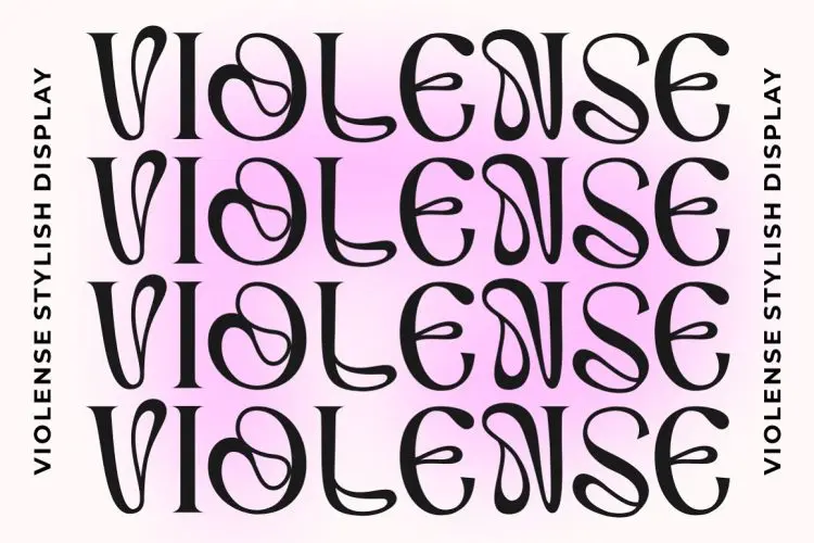 Violense – Stylish Display Font 80年代复古花体婚礼海报标题徽标LOGO设计PS英文字体安装包