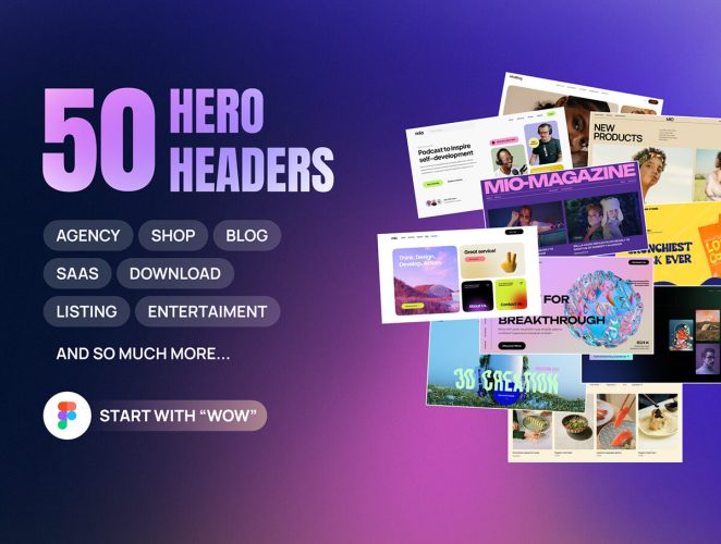 50 Hero Headers  50款通用现代时尚网站首页登录页网页ui界面设计figma素材模版