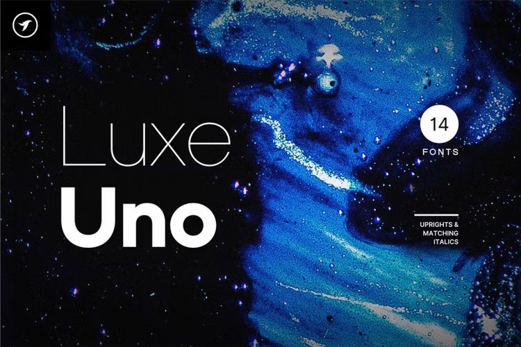 LUXE UNO – Modern Font Family  14款LUXE UNO时尚简洁品牌画册杂志标题排版无衬线英文字体家族