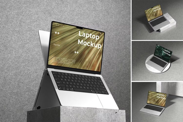 MacBook Pro 14 inch mockup 14英寸MacBook Pro苹果笔记本模型屏幕贴图ps样机素材