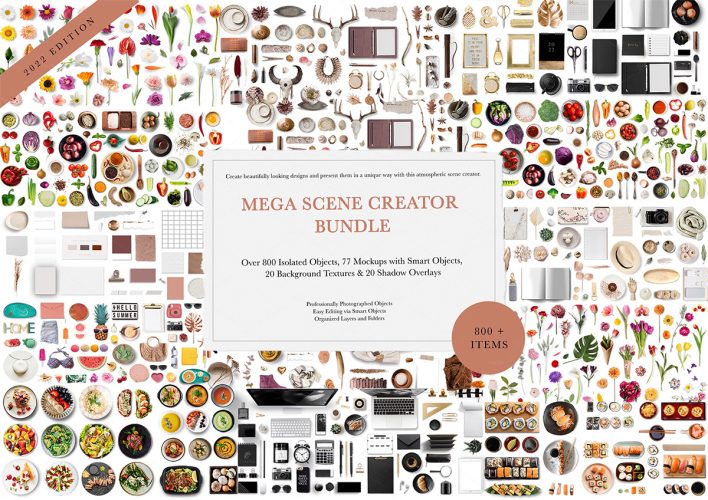 Mega Scene creator Bundle 高清优质vi场景创作设计剪切拼贴情绪版元素png免抠图设计素材包