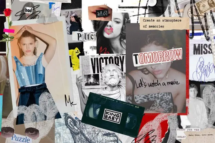 MIXED MEDIA SET my NOSTALGIA 潮流复古怀旧相片涂鸦剪纸乱涂撕纸剪报胶带webp免抠拼贴图片素材