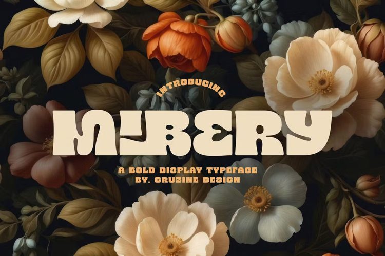 Mibery Retro Bold Serif 复古时尚酸性逆反差创意潮流文创品牌logo海报标题英文字体