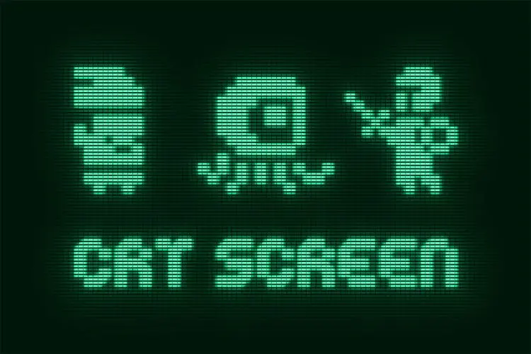 Vintage CRT Monitor Effect 老式CRT显示器游戏像素化文本字母标题ps特效样机素材模板