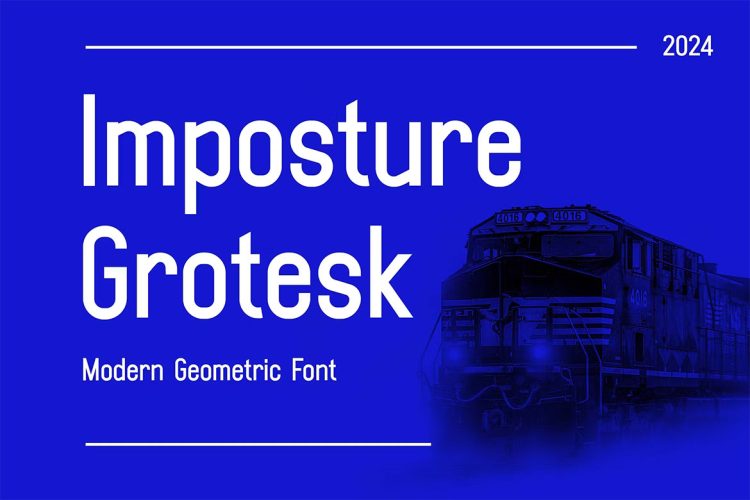 Imposture Grotesk Modern Geometric Font Family  9款现代几何优雅时尚品牌logo广告海报杂志画册标题英文字体家族