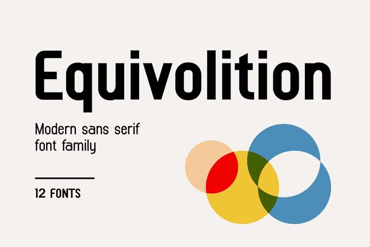 Equivolition Modern Sans Serif Font Family  12款Equivolition复古时尚海报包装封面标题无衬线英文字体家族