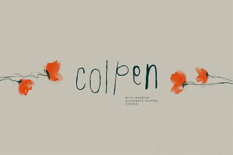 Colpen Font  4款Colpen个性时尚小众文艺涂鸦文创品牌海报标题手写英文字体包