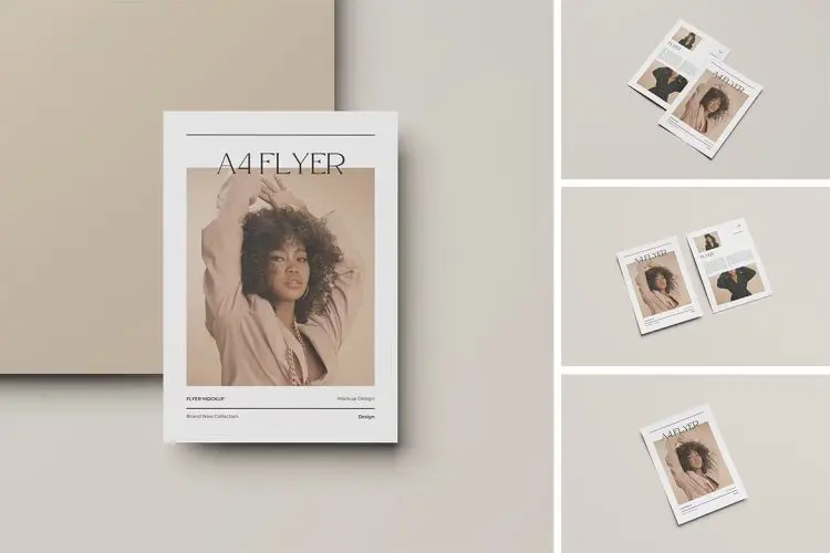A4 Flyer Mockup  A4传单邀请函单页海报模型展示设计贴图ps样机素材