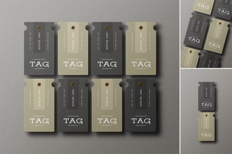 Minimal Hang Tag Branding Mockup Set  6款商品纸质标签卡片小吊牌模型展示设计贴图ps样机素材