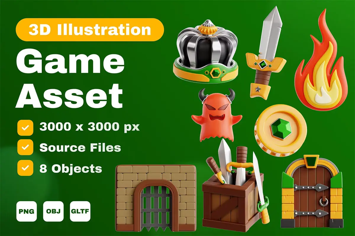 Game Asset 3D Icon Set  30个优质的战争游戏主题元素3D图标icon素材webp免抠图文件
