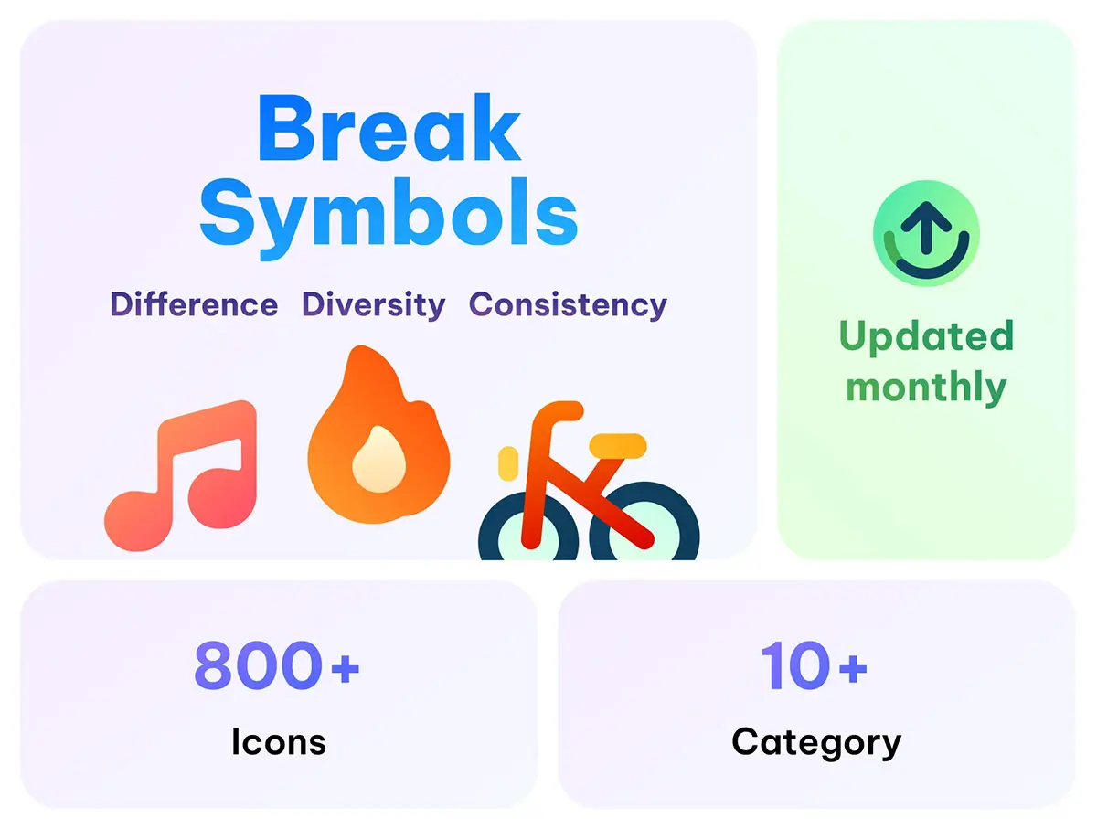 Break Symbols  900款全套网页App小程序用户界面圆角线性icon图标设计素材合集