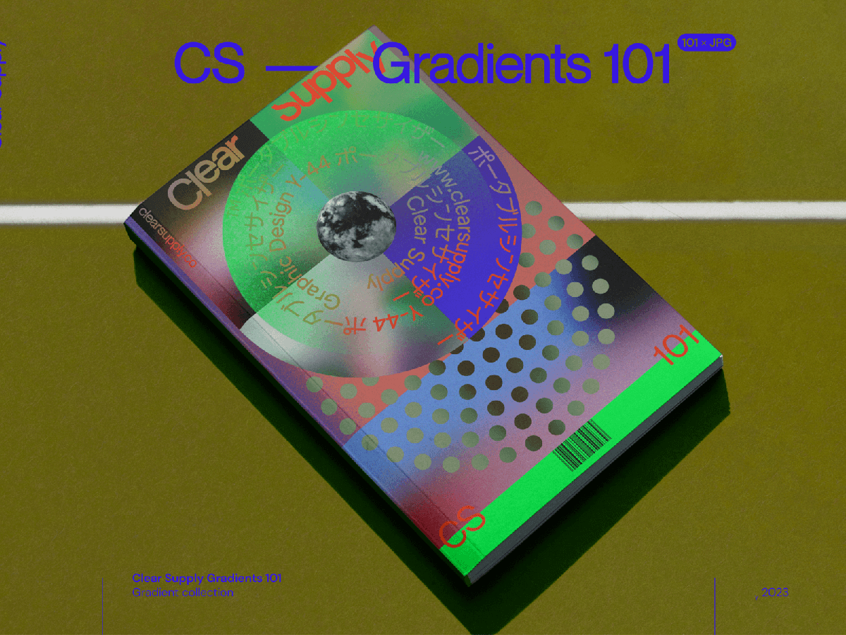 Gradients 101 款潮流复古酸性迷幻颗粒噪点肌理模糊渐变背景图片素材合集