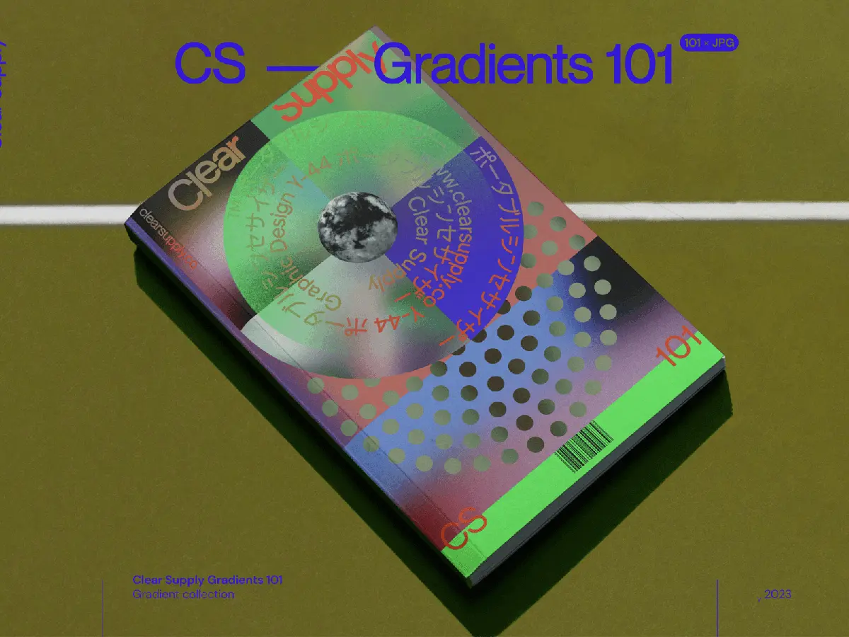Gradients 101 款潮流复古酸性迷幻颗粒噪点肌理模糊渐变背景图片素材合集