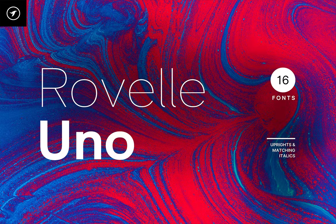 ROVELLE UNO – Modern Font Family  16款现代时尚经典品牌标识导视海报封面标题无衬线英文字体家族