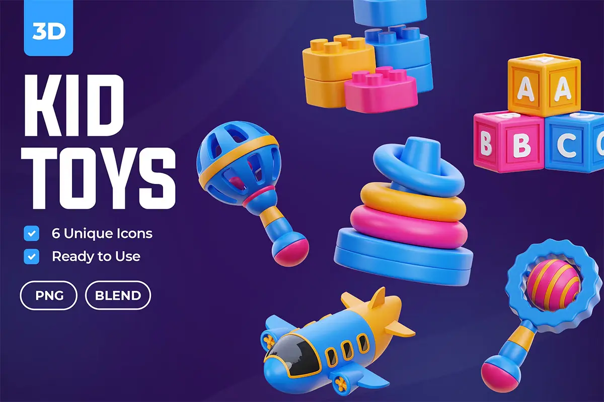 Baby Nursery 3D Illustration  20款婴儿宝宝母婴用品3D图标icon素材webp免抠图文件