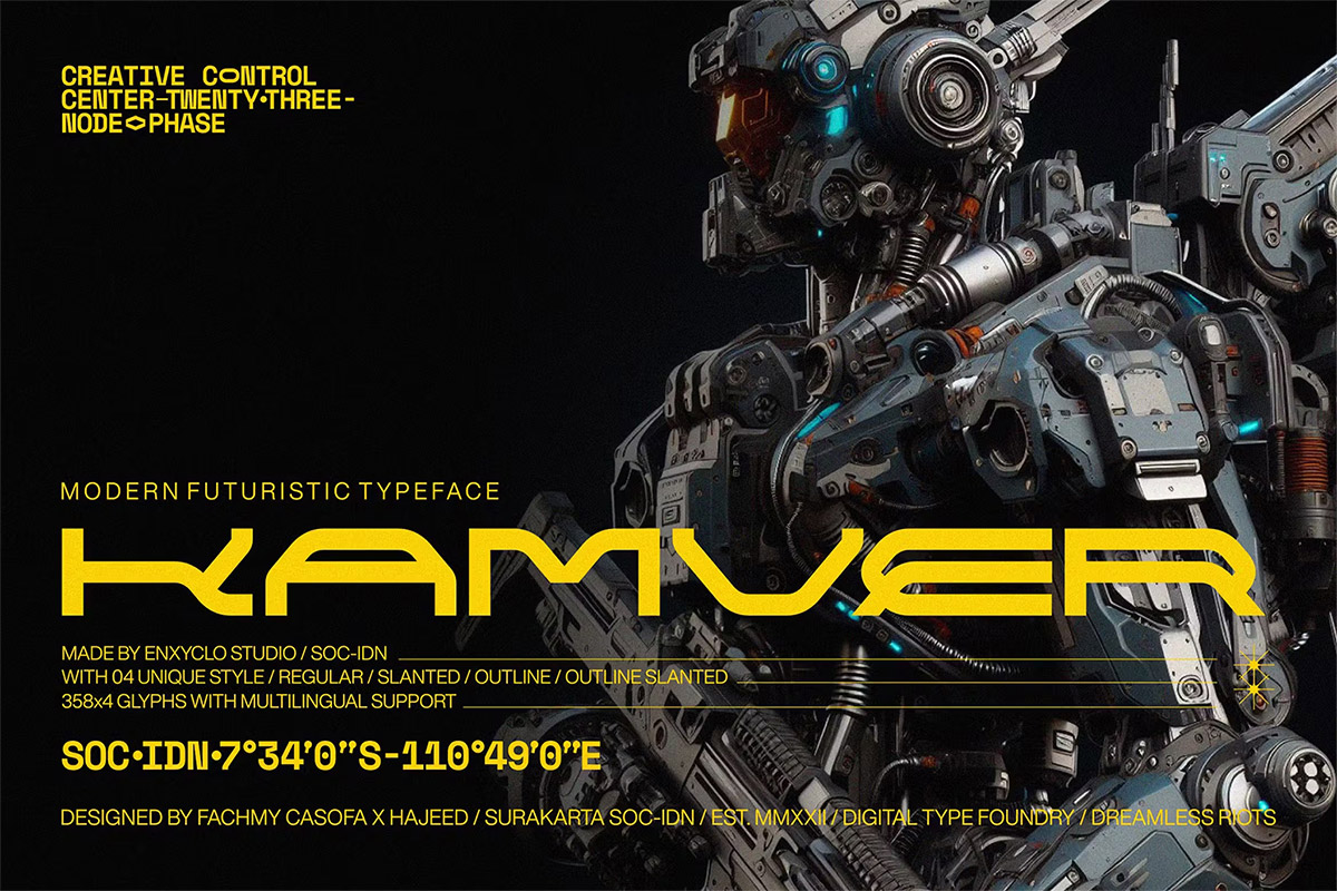 NCL Kamver – Modern Space Font  4款NCL Kamver潮流科幻时尚机能电竞科技品牌logo海报英文字体包