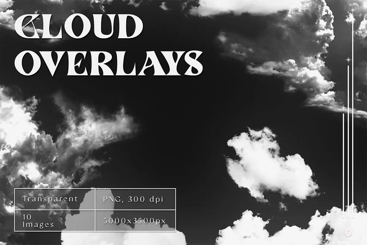 Cloud Photo Overlays 天空云朵云层照片背景叠加图片webp免抠图设计素材