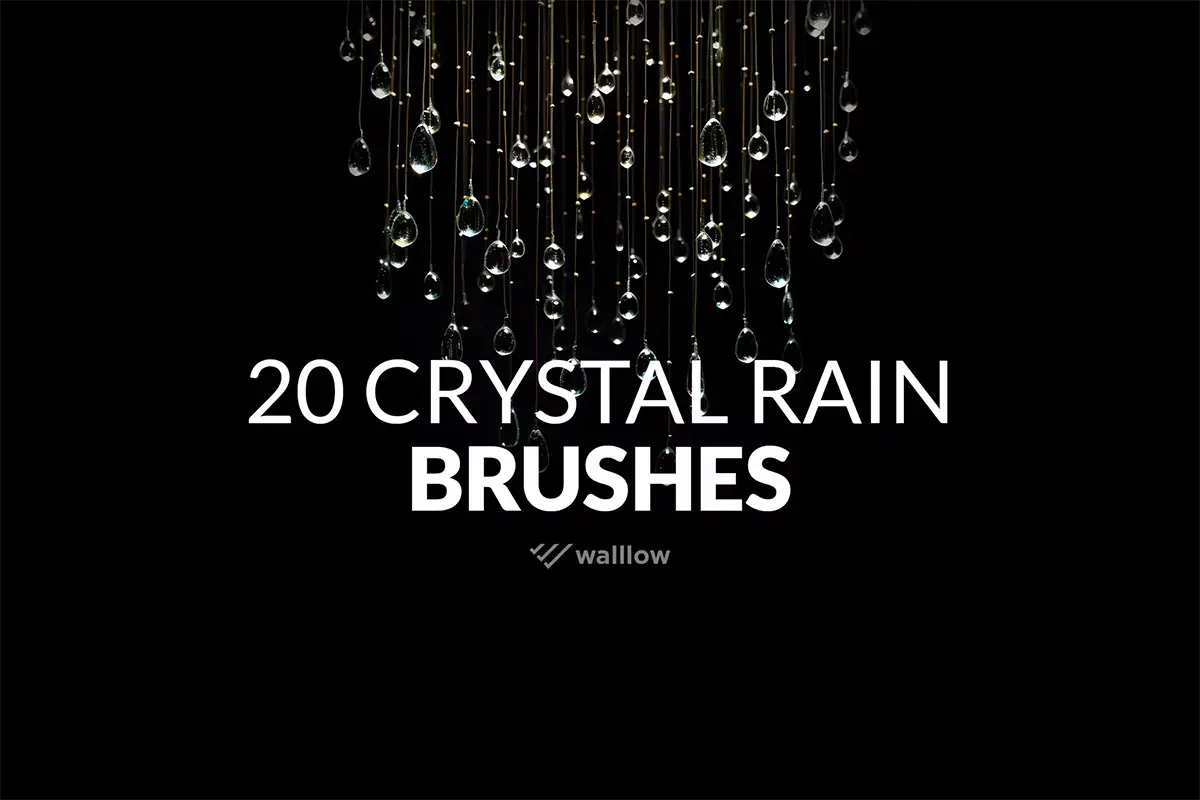 crystal rain creative photoshop brushes ABR files  20种创意艺术水晶雨滴水滴ps笔刷插件设计素材