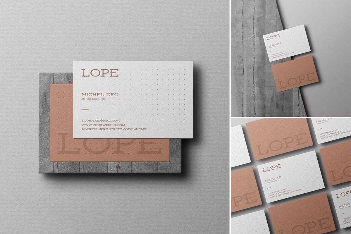 Minimal Business Card Branding Mockup Set 商务名卡模型展示设计贴图ps卡片样机素材