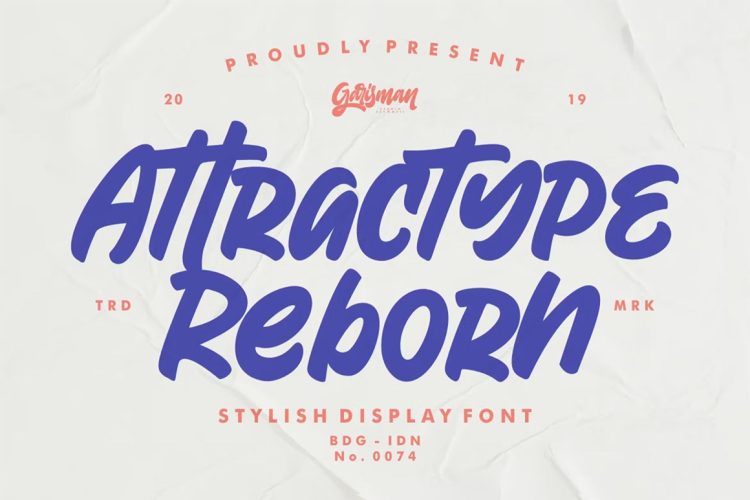 Attractype Reborn – Stylish Font 时尚品牌包装报价T恤印刷手写英文字体