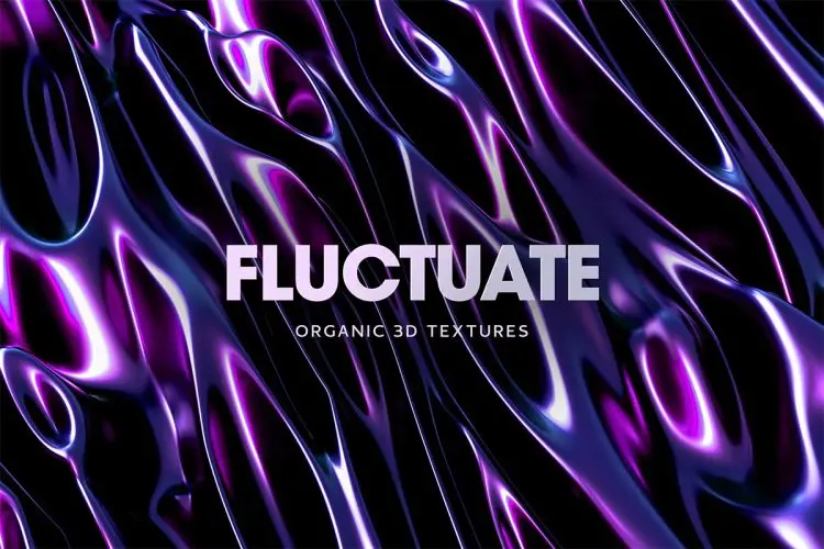 Fluctuate Fluid Metallic Textures  20款高清科幻未来抽象艺术波浪流体液态金属科技背景底纹图片素材
