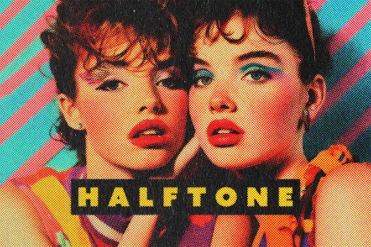 Pop Art Magazine Halftone Photo Effect 照片图像波普艺术复古半色调ps特效样机素材模板