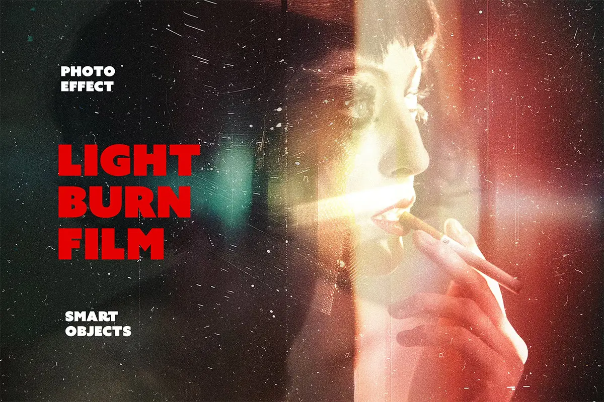 Hipster Film Burn Overlays  6款迷幻复古胶片漏光彩虹颗粒光影图像照片滤镜ps样机特效模板