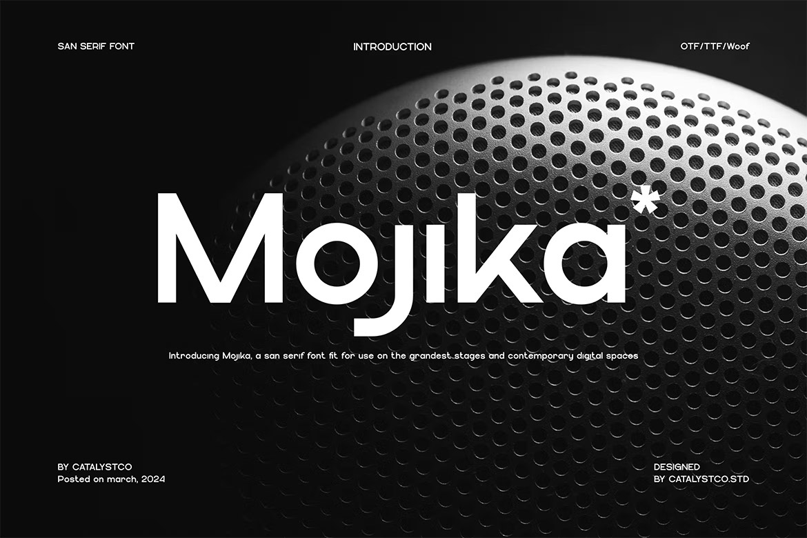 Mojika Sans Serif Font 现代简约时尚品牌logo杂志画册封面标题无衬线英文字体包