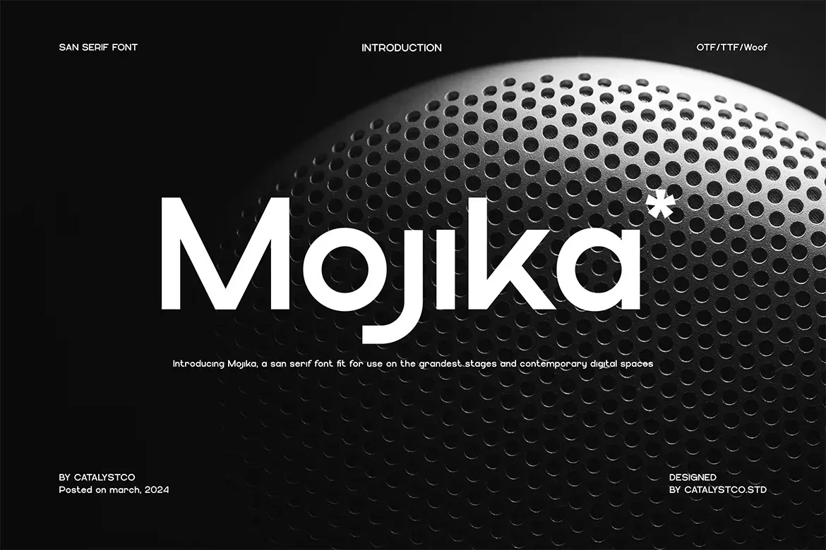 Mojika Sans Serif Font 现代简约时尚品牌logo杂志画册封面标题无衬线英文字体包