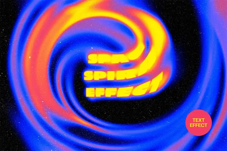 Liquid Spiral Text Effect 液体融化螺旋迷幻文本字母ps特效样机素材模板