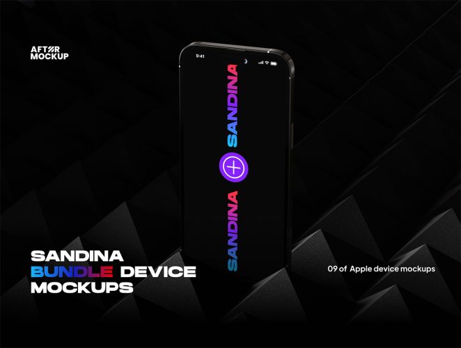 Sandina Bundle Device Mockups  9款暗黑极简工业iPhone手机iPad平板Macbook笔记本电脑ps样机素材