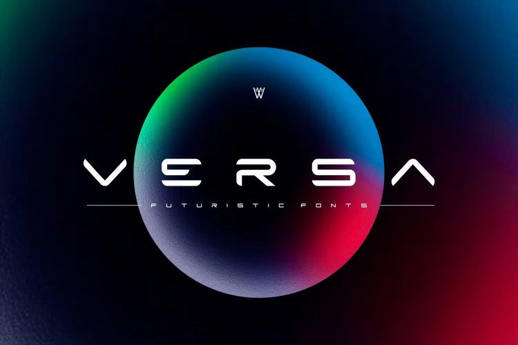 Versa | Futuristic Font 未来科幻极简抽象机能科技品牌logo海报封面标题英文字体包