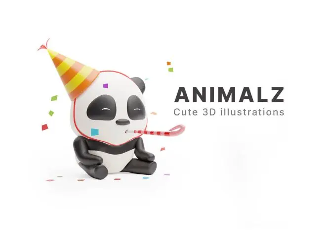 ANIMALZ – cute 3D animals 可爱趣味卡通3D立体动物宠物儿童插图插画webp免抠图片素材
