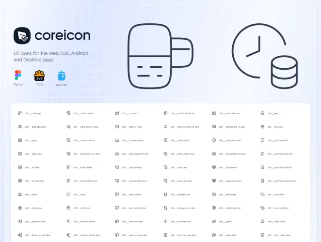 Core Banking 72款银行办公手机应用icon线性图标下载