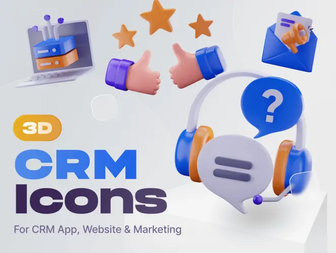 Customy – Customer Relationship Management 3D Icon Set  3D立体卡通日历计划效率时间日程管理icon图标webp免抠图片素材