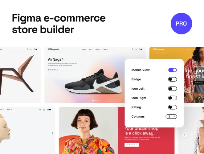 Nayzak Figma E-Commerce Builder  100多页电商手机网页ui设计欣赏在线商城移动应用app界面设计模板
