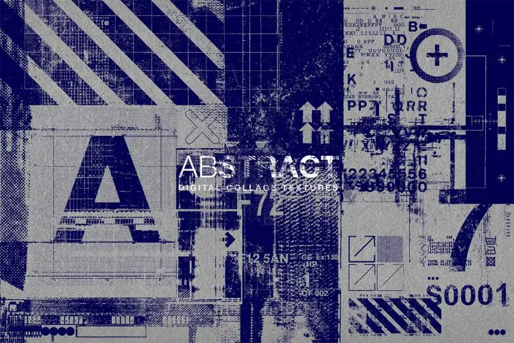 Abstract Digital Collage Textures  15款潮流复古做旧磨损颗粒噪点抽象影印拼贴webp免抠背景图片素材