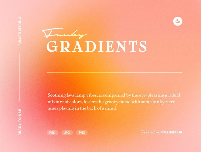 Funky Gradient Textures  16款时尚复古颗粒噪点炫彩渐变肌理海报背景底纹设计素材源文件