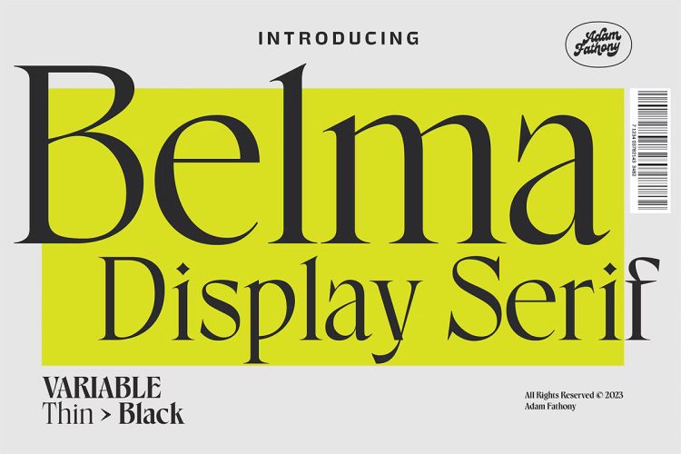 Belma Display Serif  8款Belma现代优雅简约时尚logo海报画册封面标题衬线英文字体家族