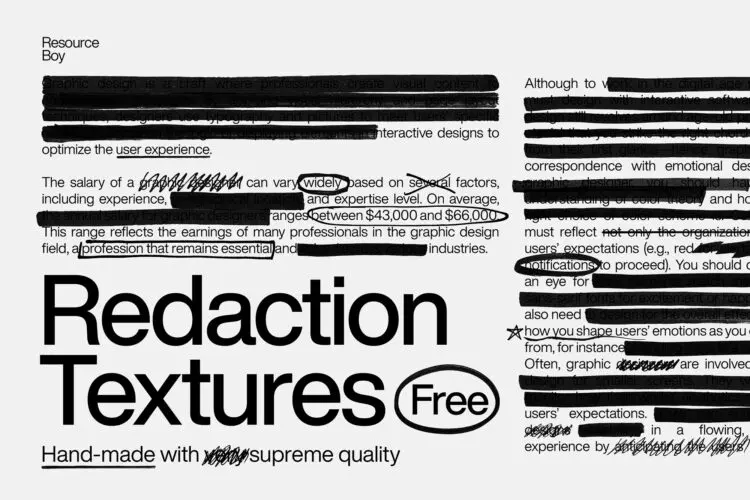 200+ Redaction Textures  224款潮流街头复古马克笔乱涂标记符号手绘涂鸦webp免抠图片素材