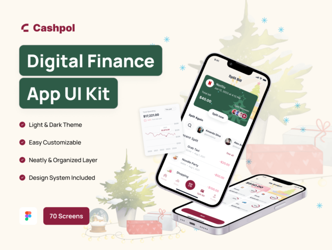 Cashpol Mobile App UI Kit  70屏金融理财产品手机app界面设计ui素材