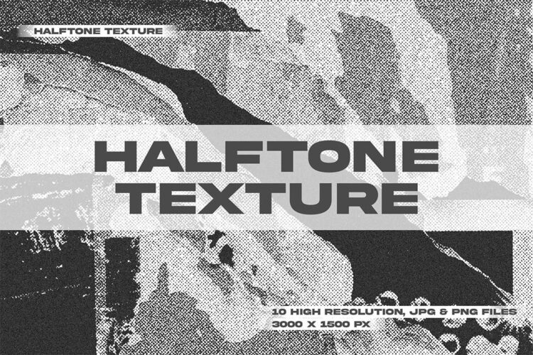 Halftone Texture Background  10款潮流复古拼贴抽象艺术点阵半调肌理背景底纹png免抠图片素材