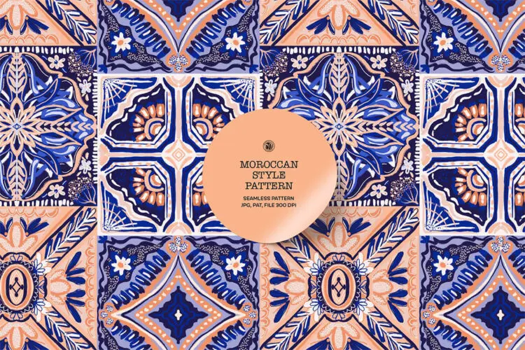 Moroccan Wallpaper 摩洛哥壁纸品牌包装家装饰手绘无缝图案图片设计素材