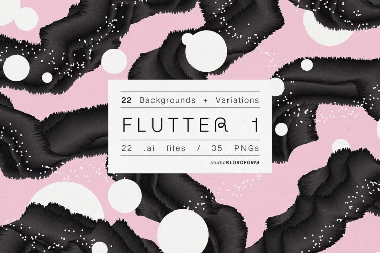 Flutter 1 – 35 Quirky Backgrounds  35款抽象艺术创意撞色前卫毛刺扭曲科幻潮流视觉海报矢量背景素材