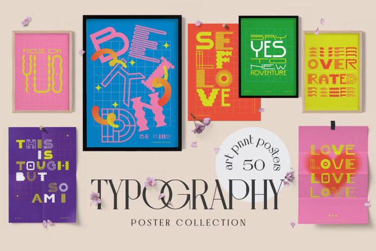 Love Typography Prints Posters  50款潮流创意简约爱情宣言情话告白英语装饰挂画海报矢量设计素材