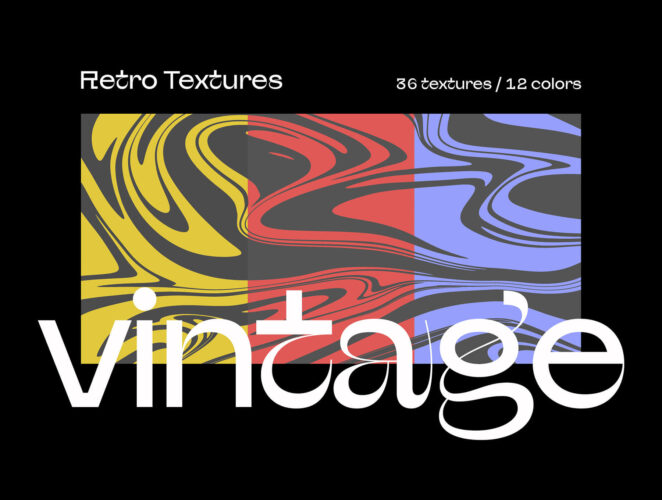 Smudged Vintage Textures Pack  36款复古颗粒噪点迷幻扭曲波浪流体潮流海报背景底纹图片设计素材