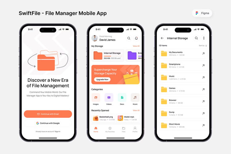 SwiftFile – File Manager Mobile App 文件管理工具app界面设计移动图片管理界面ui设计