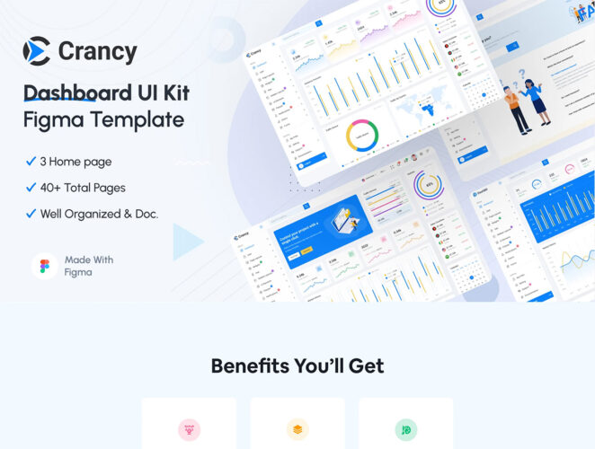 Crancy – Admin Dashboard Figma UI Kits Template 现代简约金融财务投资营销后台数据分析管理仪表盘ui用户界面模板